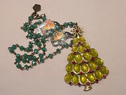 Crystal Christmas Tree Necklace in Green by Gina