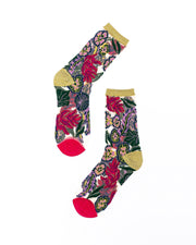 Festive Floral Sheer Crew Sock Robin Boutique