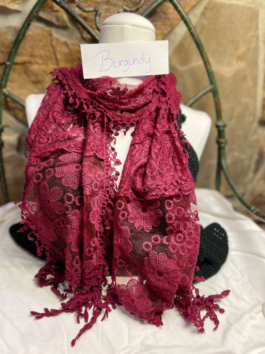 Boho Mixed Embroidered Handmade Scarf Necklace