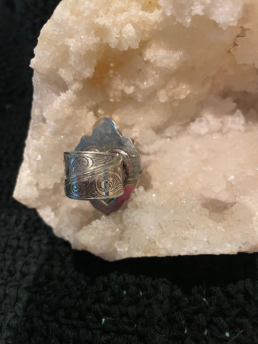 Chrysocolla Heart Adjustable Ring