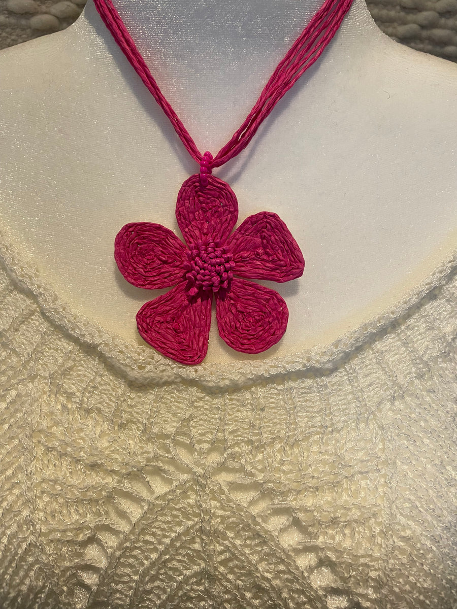 Rattan Wild Rose Necklace