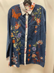Floral Fusion Denim Blouse by All About Her