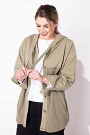 Waffle Knit Hoodie in Olive by Escape