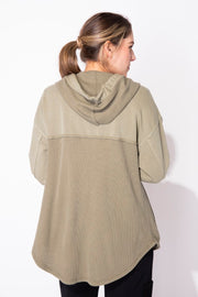 Waffle Knit Hoodie in Olive by Escape