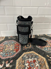 Sparkly Tumbler Pouch with Phone Pockets and Strap