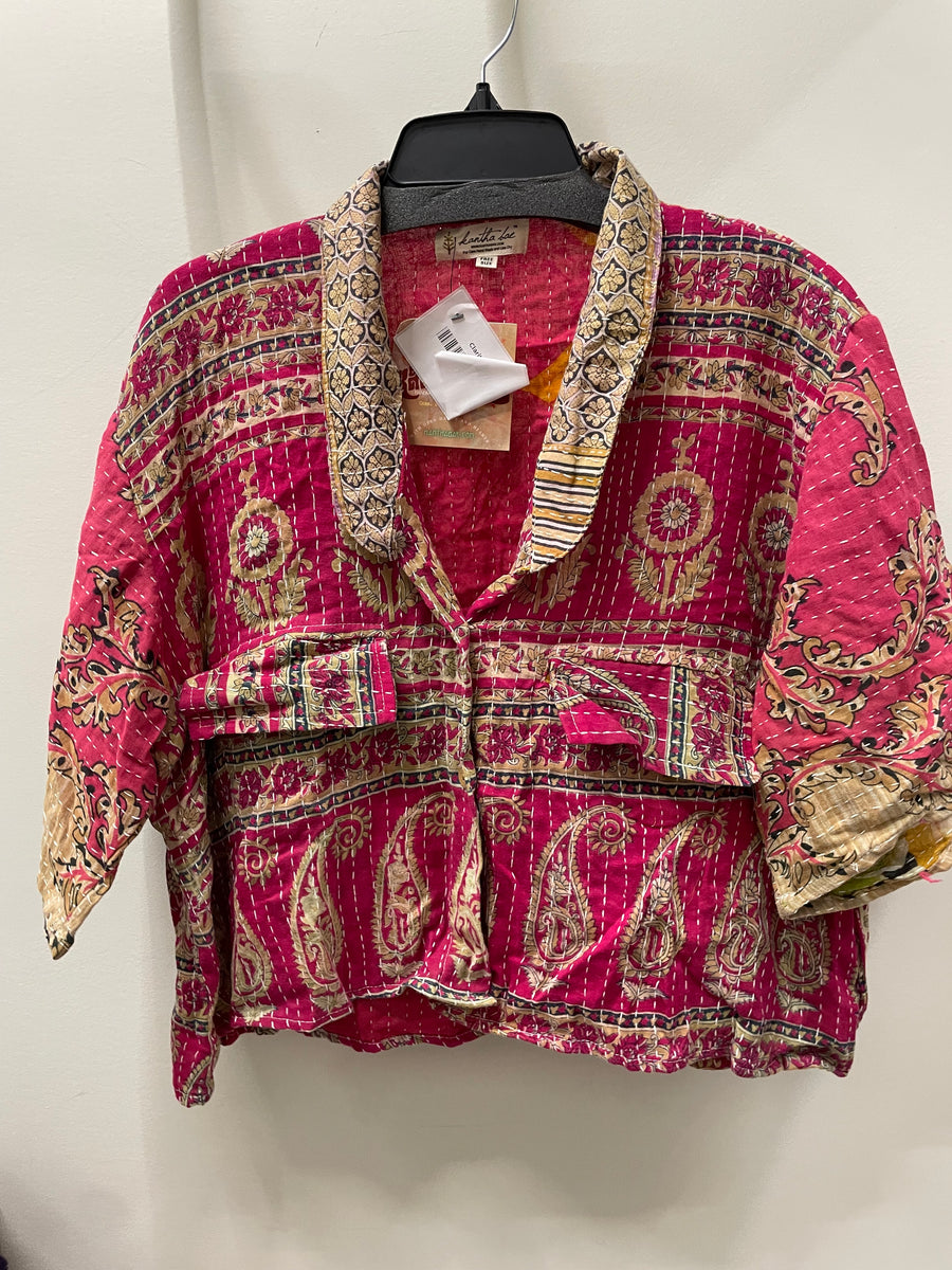 Kantha Clarity Crop Button Down #225 by Kantha Bae