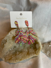 Ratan Palm Leaf Earrings