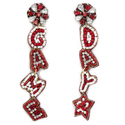 Game Day Letter Beaded Rhinestone Post Earrings