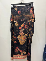 Heart of Gold Scarf with Swallows & Sacred Heart by Market of Stars Robin Boutique