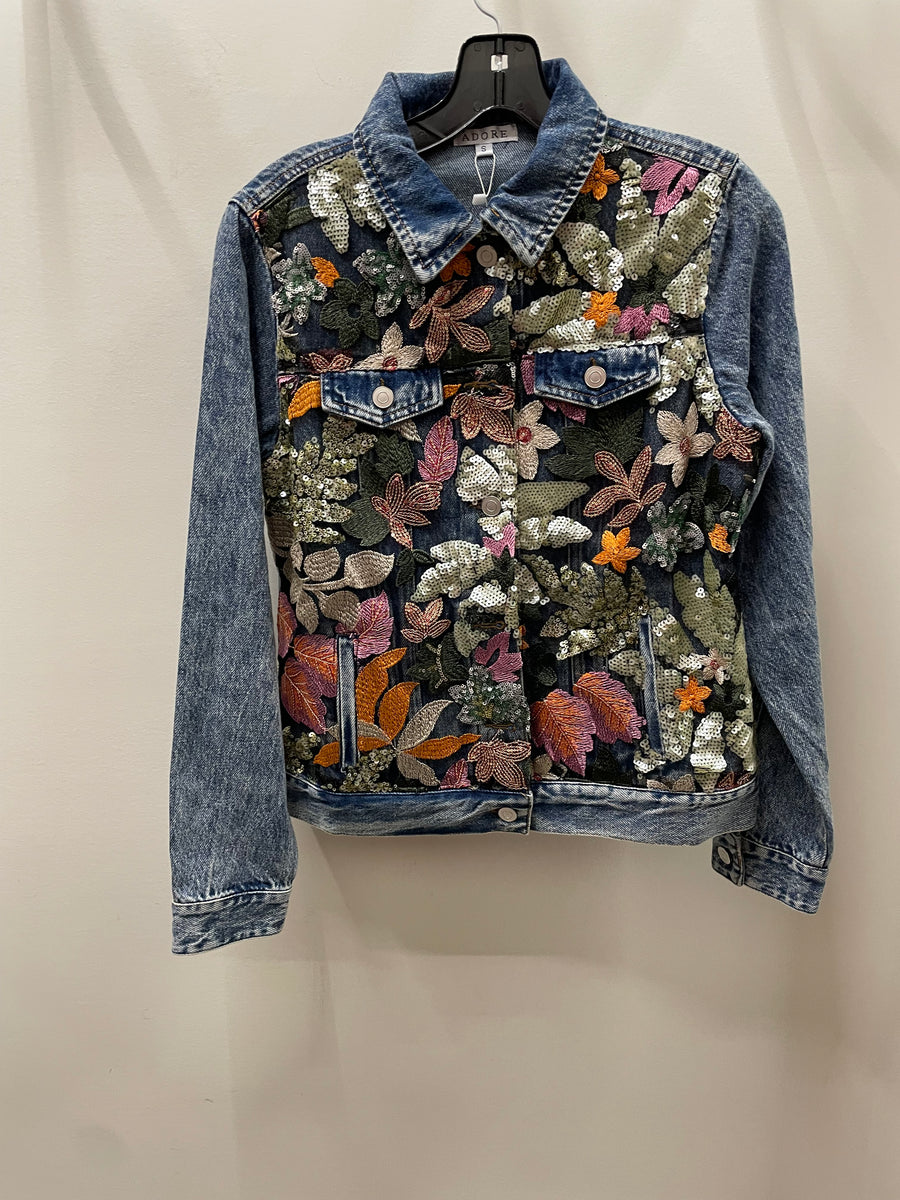 Denim Sequin Jacket by Adore