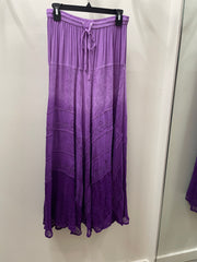 Embroidered Maxi Skirt w/Chiffon in Ombre