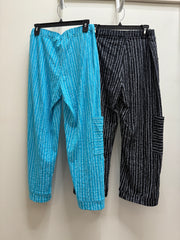 Bali Stripe Cotton Slub Pocket Flood Pant
