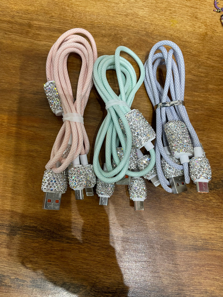 Rhinestone Multi Phone Charge Cord