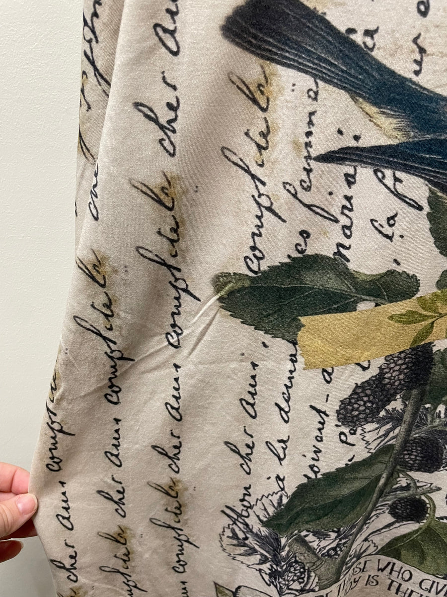 Driftwood Day Tee in Vintage Bird Print by Paper Lace