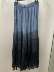 Embroidered Maxi Skirt w/Chiffon in Ombre