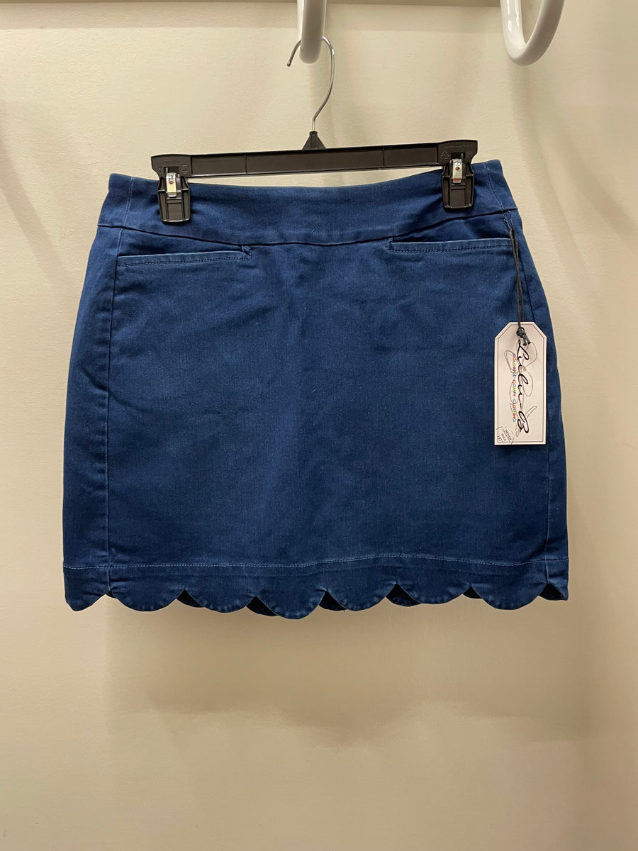 Denim Scallop Skort by Lulu-B