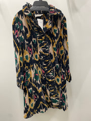 Ikat Velvet Knee Length Jacket by Paper Lace Robin Boutique