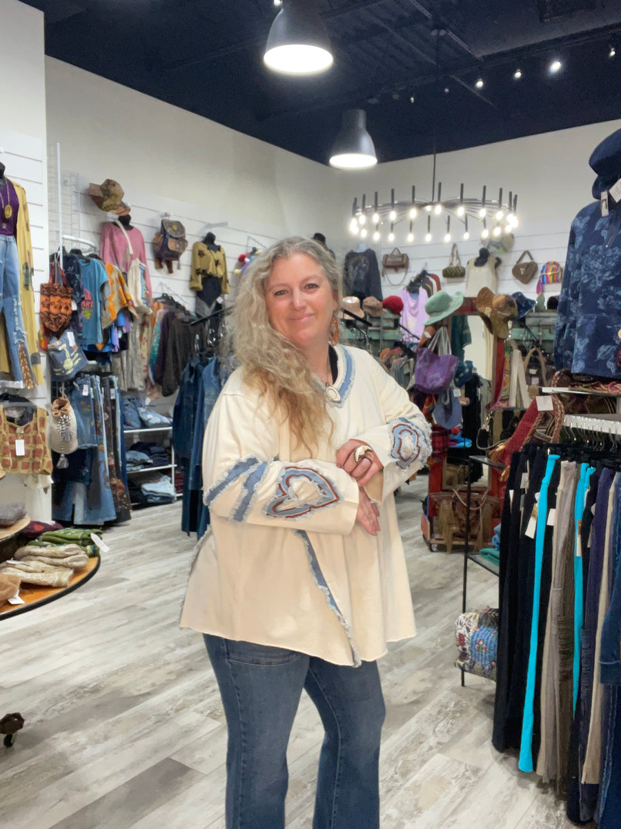 Heart Denim Top by Paper Lace