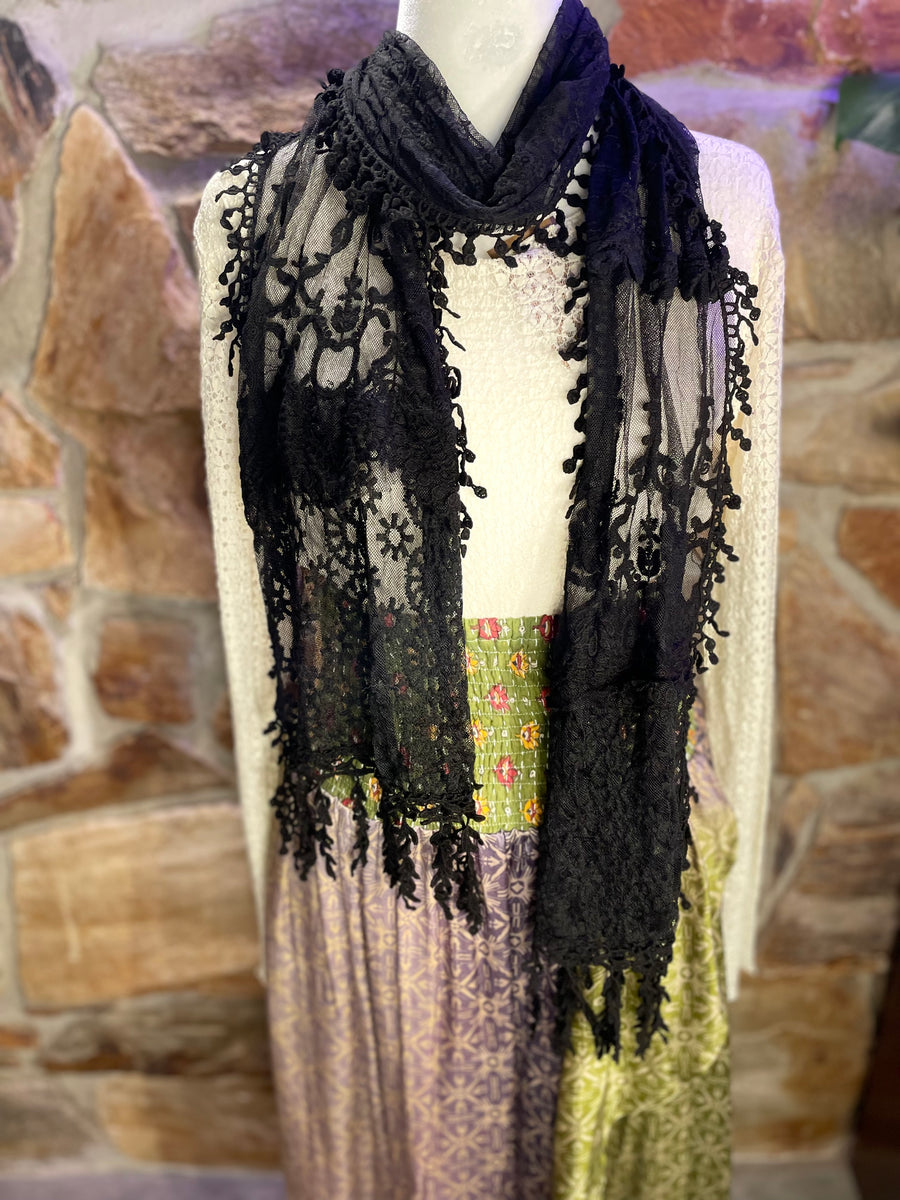 Boho Mixed Embroidered Handmade Scarf Necklace