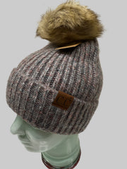C.C. Beanie Ribbed Beanie with Faux Fur Pom Robin Boutique