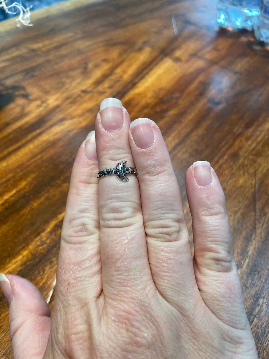 Moon & Star Stacking Ring in Silver