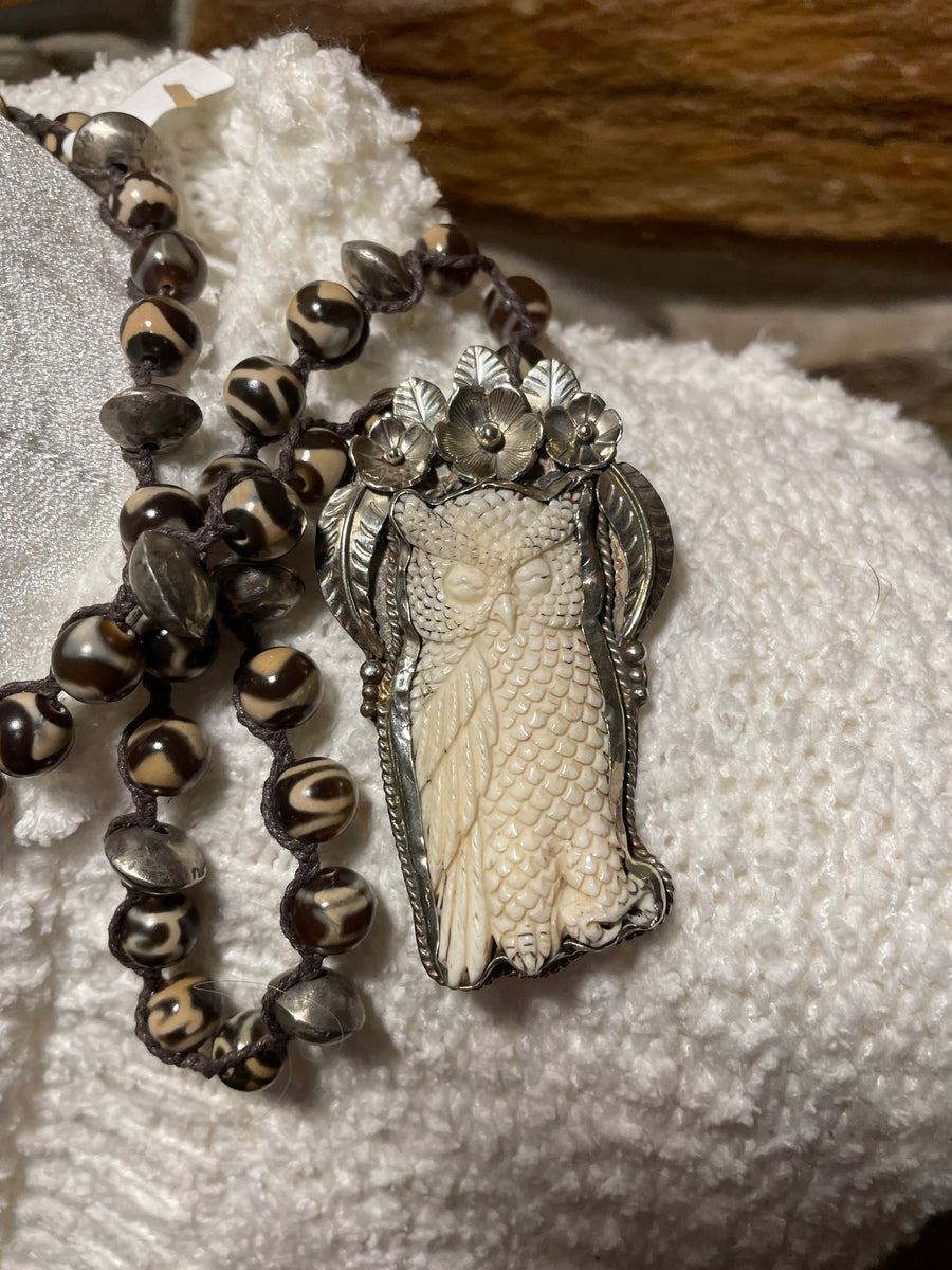 Floral Owl Necklace by Tara Gasparin