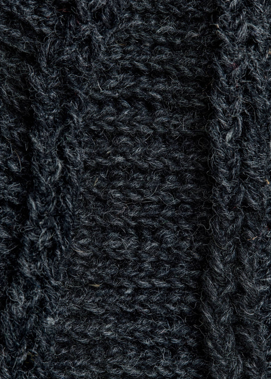 Brecken Charcoal Knit Pom Beanie By Many Hands