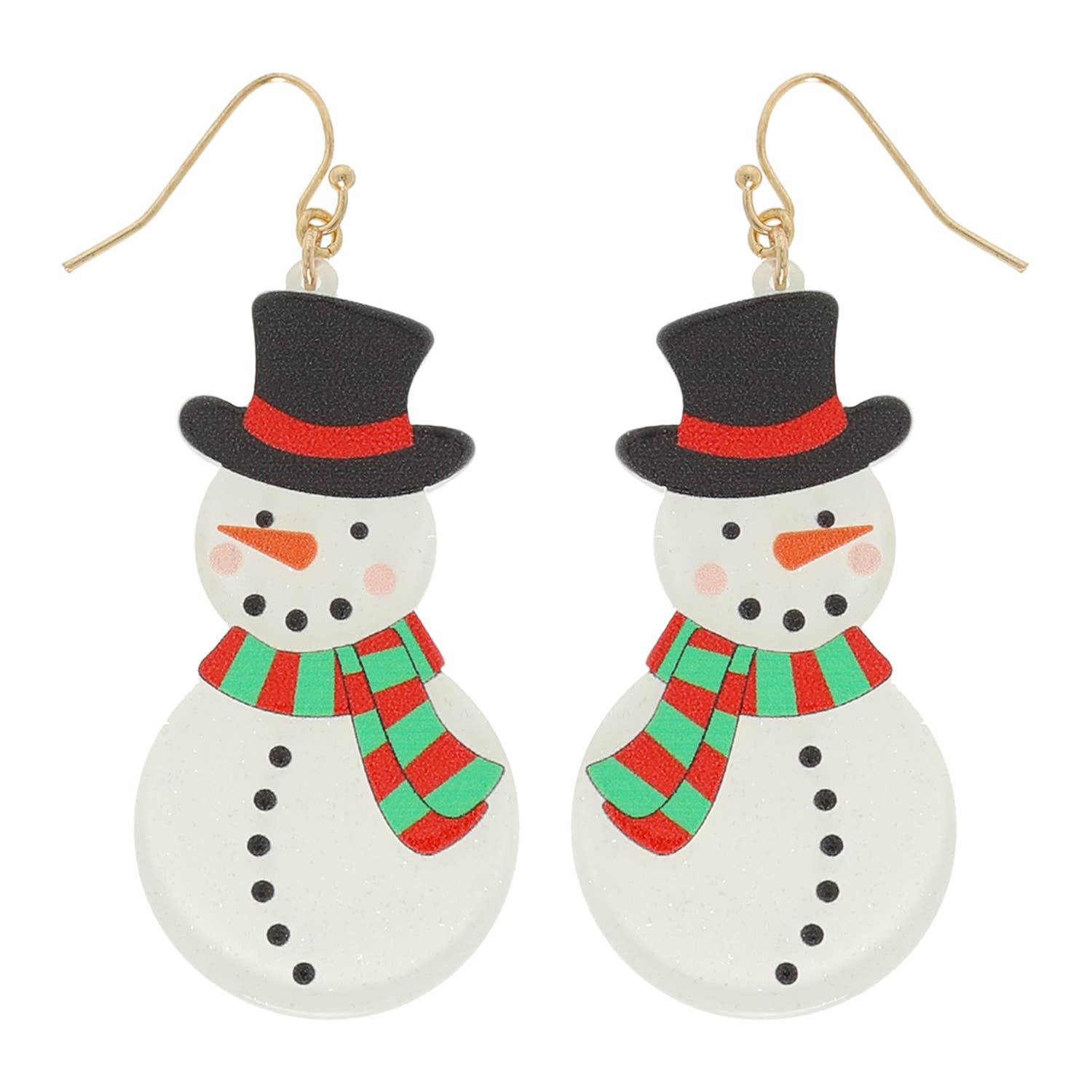 Christmas Acrylic Snowman Dangle Earrings Robin Boutique