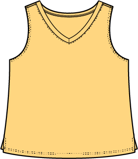 V-Neck Slub Cotton Tank by Escape