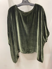 Olive Silk Velvet Scarf Top