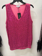 Sleeveless Sequin Evening Tank Top