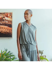 Tiered Skirt Pant in Olive by Clara Sun Woo