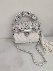 CHQEL Evening Clutch Bag for Women, Handmade Crochet Wedding Robin Boutique