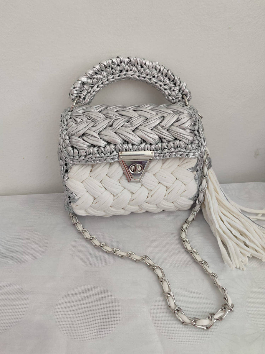 CHQEL Evening Clutch Bag for Women, Handmade Crochet Wedding Robin Boutique