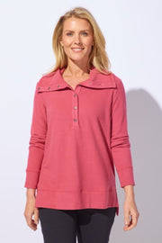 Butter Rib Knit Snuggly Snap To It Pullover by Escape