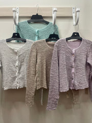 Texture Crop Cardigan by Cut Loose