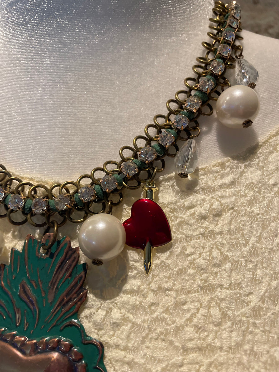 Celtic Heart Red Charm Necklace by Gina