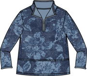 Floral Fleece Quarter Zip Pullover by Escape