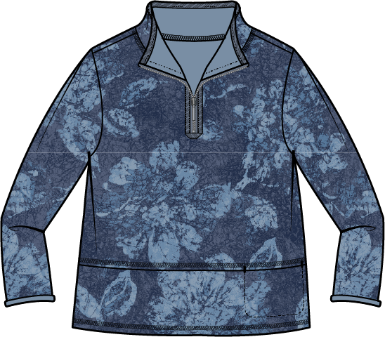 Floral Fleece Quarter Zip Pullover by Escape