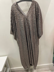 Gunmetal Nouveau Sequin Caftan