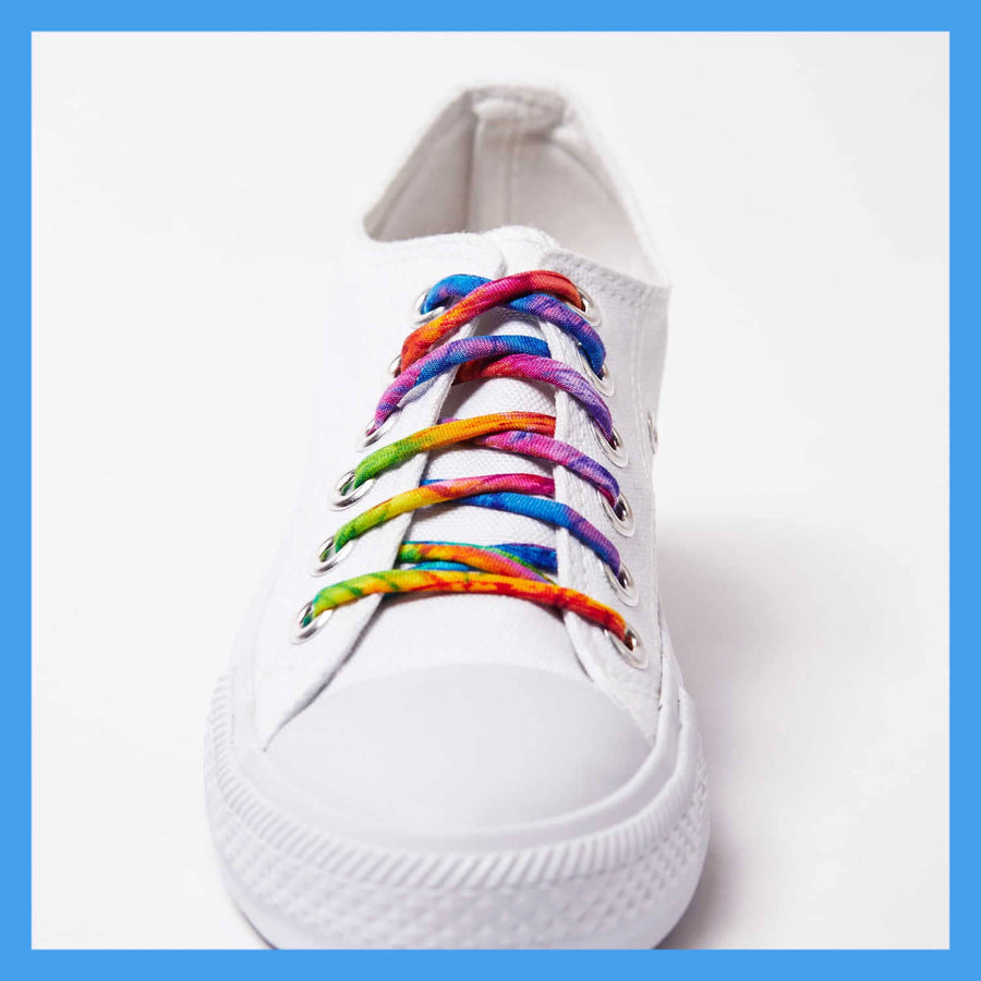 Tie Dye Rainbow Cute Shoe Laces - for Adults & Kids