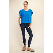 Cotton Slub Open Back Top