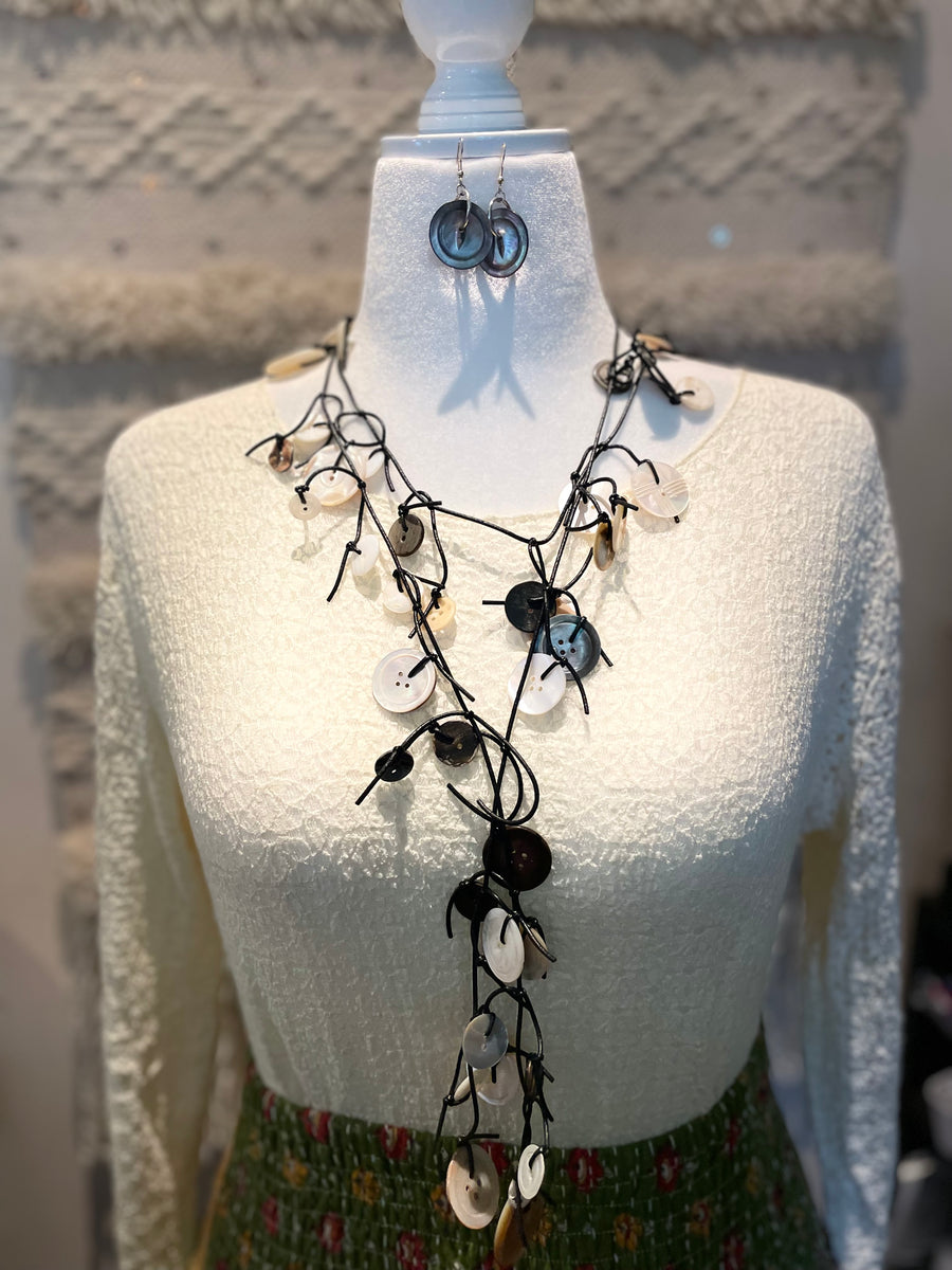 Pearl Button Earrings by Lori