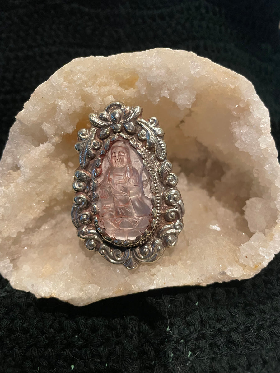 Crystal Buddha Adjustable Ring