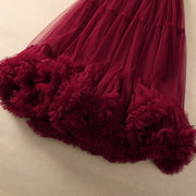 Elegant Mesh Ruffled Hem Skirt