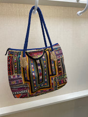 Upcycled Embroidered Market Shoulder Bag by Kantha Bae