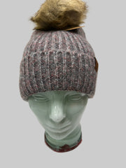 C.C. Beanie Ribbed Beanie with Faux Fur Pom Robin Boutique