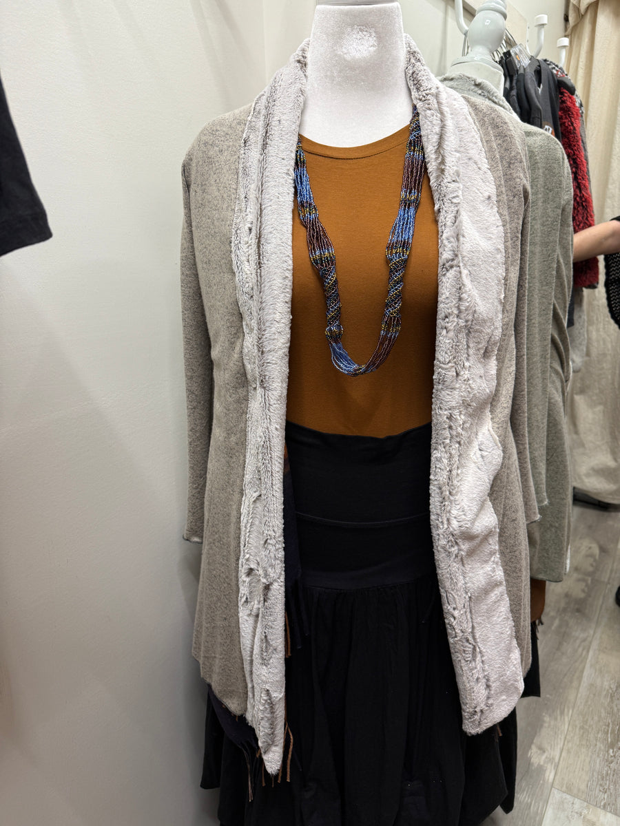 Fur Trim Cardigan by Vine Street
