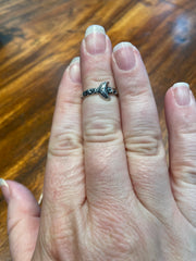 Moon & Star Stacking Ring in Silver