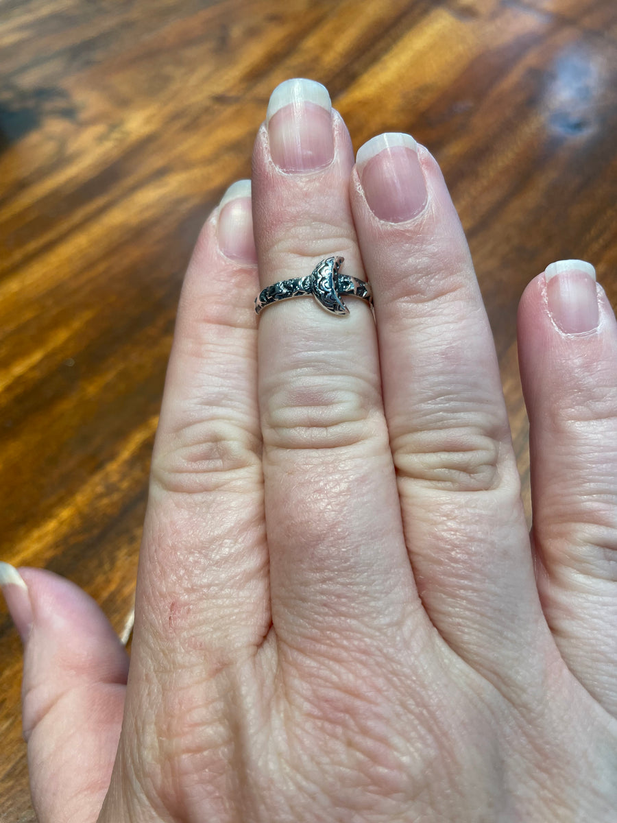 Moon & Star Stacking Ring in Silver